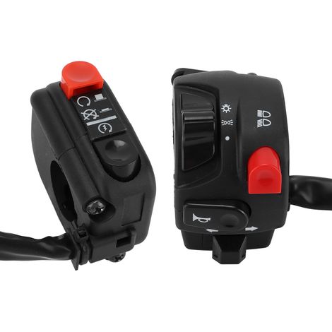 Paar 22-mm-Motorradlenkerschalter, linker und rechter Schalter für Hupe, Blinker, Elektrostarter und Nebelscheinwerfer (1/5)