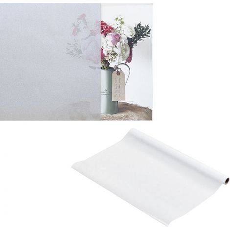 Film pour vitres, autocollant, opaque, film pour écran de confidentialité, film pour vitres dépolies, film pour fenêtres statiques, film anti-UV, pour la maison, la salle de bain ou le bureau,60cm2m (1/3)