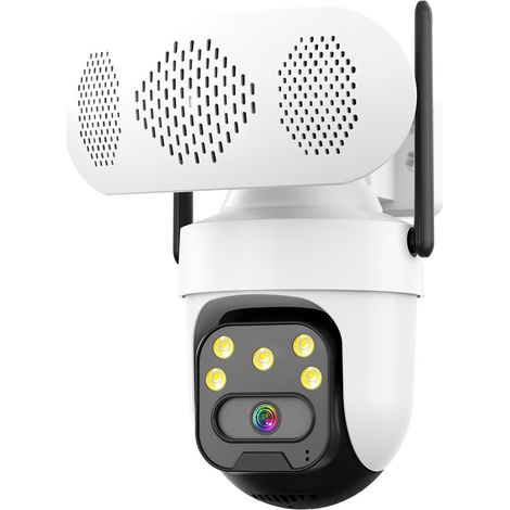 Caméra de Surveillance Extérieure WiFi iCSee 2MP/1080P, Caméra IP PTZ Motorisée 355°/90° avec Haut-Parleur Bluetooth 2 Pouces, Vision Nocturne IR 50 m, Audio Bidirectionnel, Alarme, Zoom Numérique 10X (1/5)