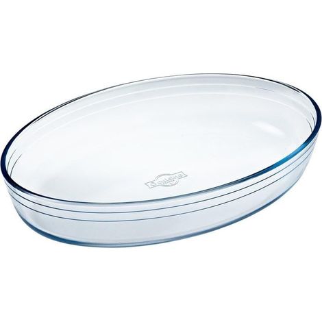Plat à four ovale en verre borosilicate 39 x 27 cm (1/5)
