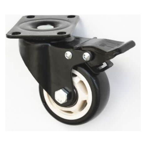 RUOTA RUOTE CARRELLO 37,5X20 MM CARRELLI GIREVOLE RICAMBIO NERA 1,5&quot FRENO 570