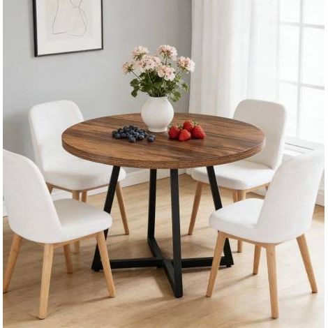 mesa comedor redonda industrial 80 cm MDF OKMYHOME (1/5)