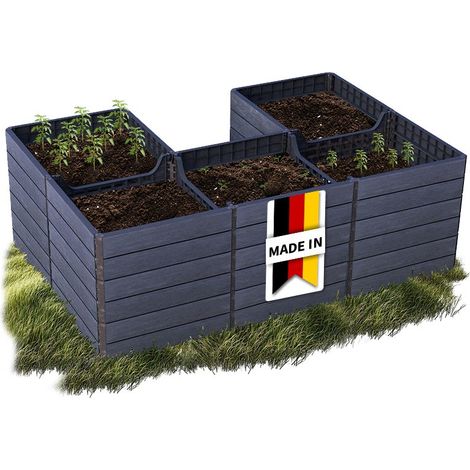 GARANTIA ERGO QUADRO U L 75 Hochbeet Wood, inkl. FLORA Wassersparsystem (1/5)