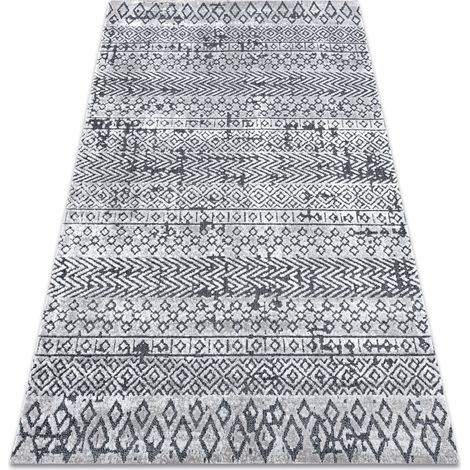 Tappeto Structural SIERRA G6042 tessuto piatto grigio chiaro - geometrico, etnico beige 120x170 cm