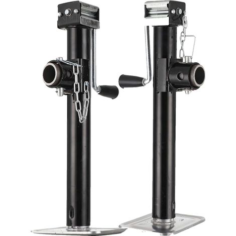 Gato para remolque, altura ajustable de 360 ​​a 730 mm, capacidad de carga de 800 kg, material de hierro fundido, color negro, diseño soldado. (1/5)