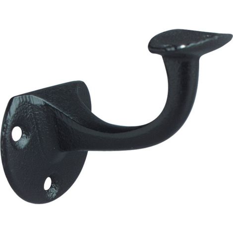 Handlaufträger Gusseisen schwarz lack.D.Wandplatte 53mm gewölbte Auflage DENI