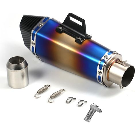 Silencieux Moto Universel de 1,5 à 2 Pouces,Silencieux Style Tail Tube Résistant aux Hautes températures de Remplacement Compatible AVCE Moto ATV ZX6R 10R Z900 Z800 R3 R25 R6 (1/5)