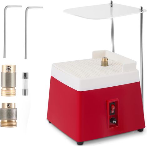 Meuleuse à Vitrail 65W avec Pare-Éclats en Acrylique, Machine Portable avec Molettes de 5/8" et 1", 4200 tr/min, Alimentation Automatique en eau, pour Vitrail DIY, Mosaïques, Céramiques, Orange (1/5)