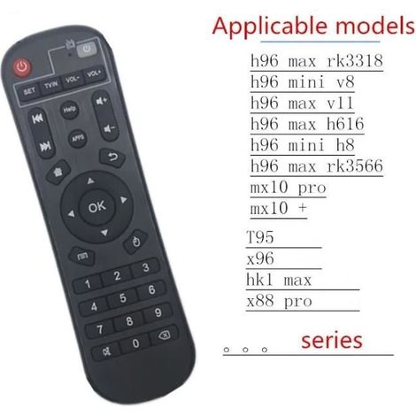 Telecomando universale a infrarossi – Compatibile con Android TV box – Nero – Portata: 10 metri