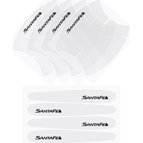 (Convient pour SANTAFE) Autocollant transparent pour poignée de voiture, accessoire extérieur auto, compatible avec Hyundai Getz, GRANDEUR, NEXO, PALISADE, SANTAFE, STAREX, TIBURON et VENUE (1/4)