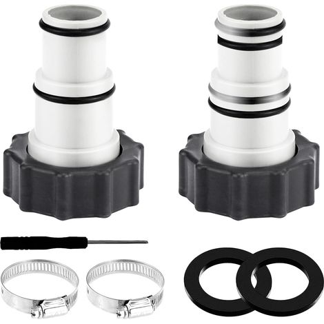 Lot de 2 adaptateurs de tuyau de piscine - Adaptateur de tuyau de piscine - Lot de 2 pièces de rechange - Kit de raccordement de tuyau de 32 mm à 38 mm - Raccord d'aspirateur de (1/5)