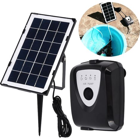Pompe aératrice solaire basse tension à montage au sol, pompe aératrice solaire à stockage d'énergie pour aquariums et bassins à poissons, ne nécessite aucun branchement. (1/5)