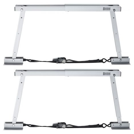 Estabilizador Universal de Parachoques, para Autocaravanas, Remolques y Semirremolques, Compacto y Plegable, Altura Ajustable de 304,8 a 711,2 mm, 2 Unidades, 1440 x 115 x 711 mm, Plata (1/5)