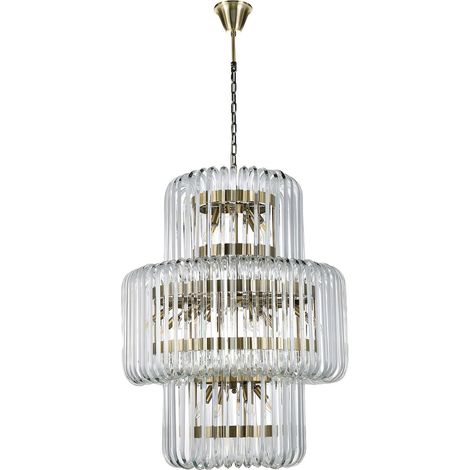 Lampe Suspendue Chenna Élégance - Ambiance Cristalline Éclat Doré