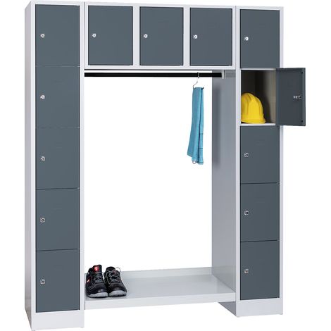 Wolf, Vestiaire multicases modulaire Dresden, 13 casiers, gris (1/2)