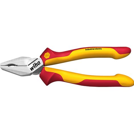 Wiha Pinza universale a grande effetto Industrial electric con DynamicJoint® e OptiGrip Con tagliente extra lungo 180 mm, 7" (33186)