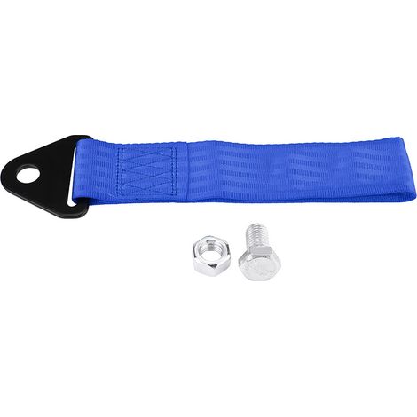 Corde de remorquage universelle haute résistance pour voiture de course, bleue, pour crochet de remorquage avant/arrière, sangle de traction pour pare-chocs. (1/5)