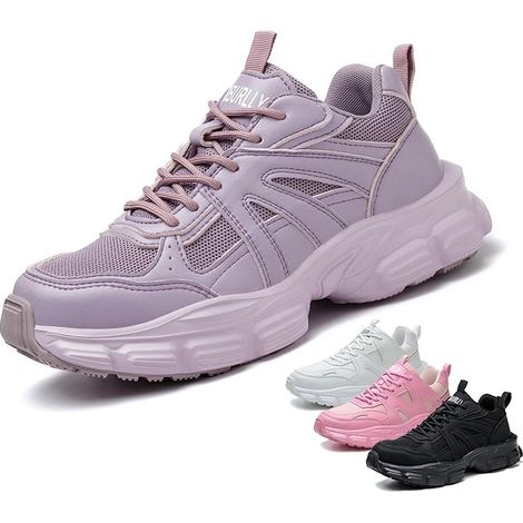 Chaussures de Sécurité Femme Légère Basket de Secruite Confortable Antidérapante Chaussures de Travail Embout Acier Respirante,Violet,taille 37