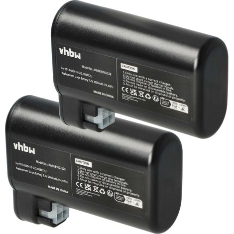vhbw 2x batteria sostituisce AEG S91-0400410-SU2, OSBP72LI per home cleaner (2000mAh, 7,2V, Li-Ion)