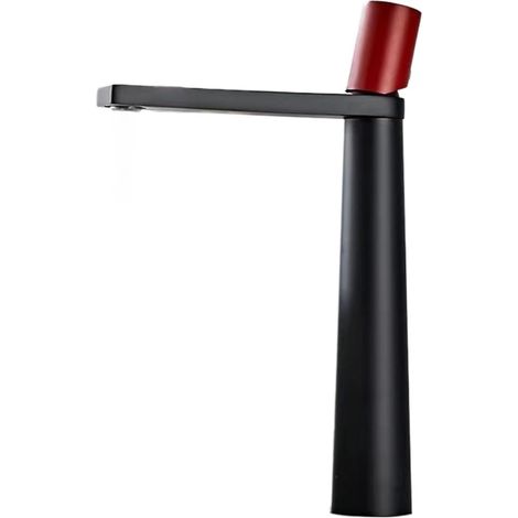 Robinet de cuisine Robinet mitigeur de salle de bain, robinet de lavabo à montage sur pont, robinet monotrou à support, nouveau design de salle de bains, robinets d'évier noirs hauts(SLT184L-BR) (1/3)