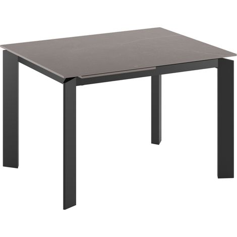 Tavolo Allungabile Frame 80x120-170x75 cm Top in Ceramica Marmo Grigio Opaco (1/3)