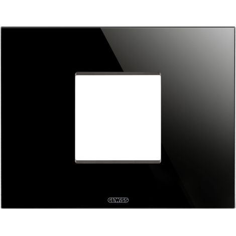 PLAQUE ICE 2P VERRE NOIR GEWISS GW16902CN