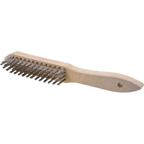 Brosse A Main Manche Bois 4 Rangs Fil Acier Inox 0 30 Lg 295mm
