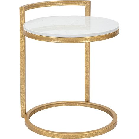 Mesa de centro Ferretti dorada metal mármol 40x43x50 cm (1/5)