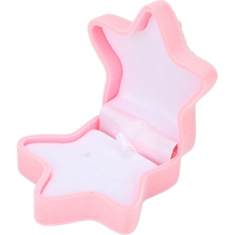 Boîte de rangement de bijoux en peluche rose étoile de mer, étui de voyage pour colliers, boucles d'oreilles, bagues (1/5)