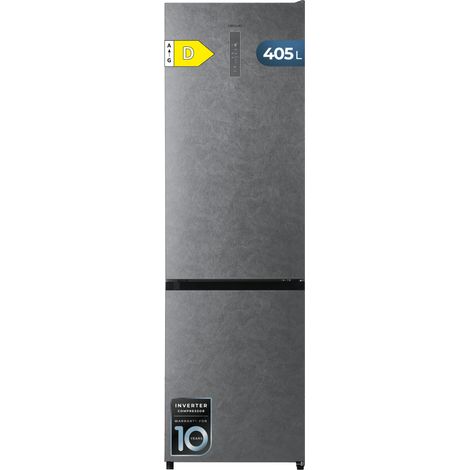 Cecotec Frigorífico Combi Total NoFrost 405L Bolero CoolMarket Combi 405 WL Elite Graphite Stone D. 200cm Alto, 60cm Ancho, Clase D, MetalFlex Cooling, FreshFlex, Interior Elite Grey, Graphite Stone (1/3)