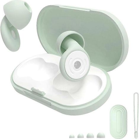Bouchons d'oreilles réutilisables pour dormir, bouchons d'oreilles en silicone antibruit de différentes tailles et étui de transport inclus pour dormir, voyager et travailler. (1/5)