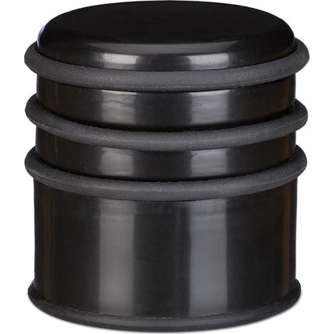 Tope de puerta, amortiguador de goma resistente, anillos negros de 7 cm, práctico para evitar corrientes de aire - puertas y ventanas (1/5)