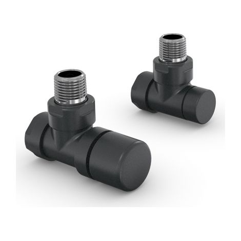 Valvola e detentore a squadra zehnder design line  1/2 NeroZEHND