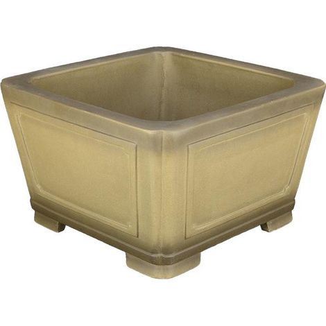 Vaso per bonsai quadrato in gres 16x16x10 cm - SM068c (1/2)