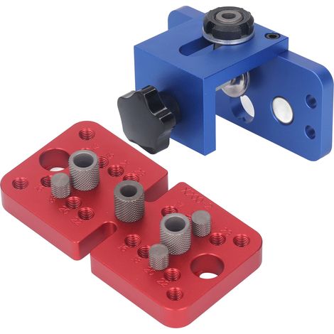 3-in-1-Stanzpositionierer für die Holzbearbeitung mit Stift, kompatibel mit 8-, 10- und 15-mm-Bohrern und verstellbar. (1/5)