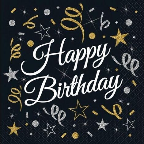 Tovaglioli di carta B&C "Buon Compleanno" 33x33 cm, 20 pezzi