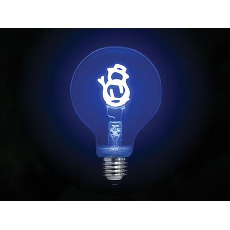 LED Deko Leuchtmittel Schneemann Blau mit E27 Fassung (1/3)