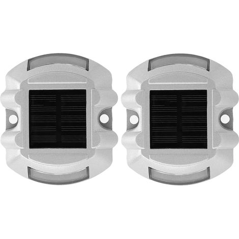 Lot de 2 bornes lumineuses solaires à 6 LED pour allées, jardins, pelouses, terrasses et chemins extérieurs, étanches (1/5)