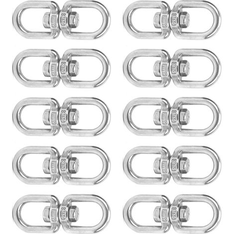 10 Crochets à Pivot M6 en Acier Inoxydable avec Double Boucle en Forme de 8 (1/5)