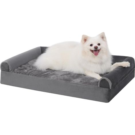 Hundebett orthopädisches Hundekorb dunkelgrau L 90 x B 57 x H 16 cm (1/5)
