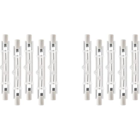 Lot de 10 R7S 118 mm 300 W 230 V, Ampoule Linéaire Halogène R7S, Lampe Halogène à Intensité Variable pour L'éclairage de Paysage de Travaux de (1/4)