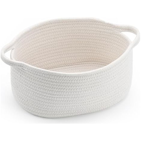 Panier De Rangement Tissé - 33 X 20 X 15 Cm - Poignées Renforcées - Pour Jouets Bébé Accessoires Salle De Bain - 1 Pièce (1/4)