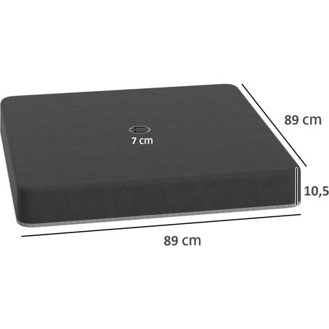 Poids de base pour pieds de parasol, étanches, lestables avec du sable, en plastique, 89 cm (L) x 89 cm (l) x 10,5 cm (H), noirs (1/5)