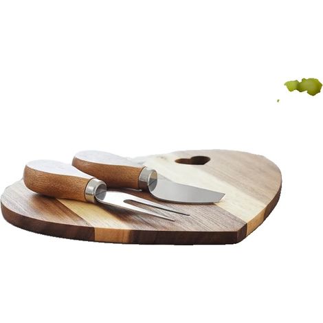 Set di taglieri per formaggi, 18 pezzi, in legno di acacia, autoportanti, a forma di cuore, non richiedono montaggio. (1/5)