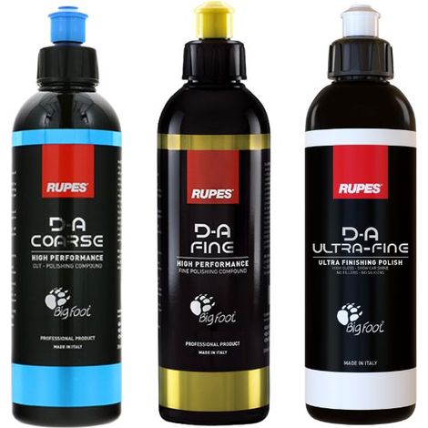 KIT PASTE 3 FASI LUCIDATURA COMPLETA RUPES COARSE + FINE PASTA + ULTRAFINE 3 X 250 ML