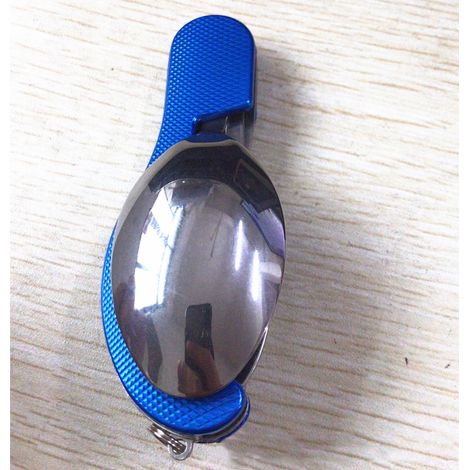 Set de 4 couverts pliants en acier inoxydable - Cuillère, fourchette, couteau de camping bleu portable