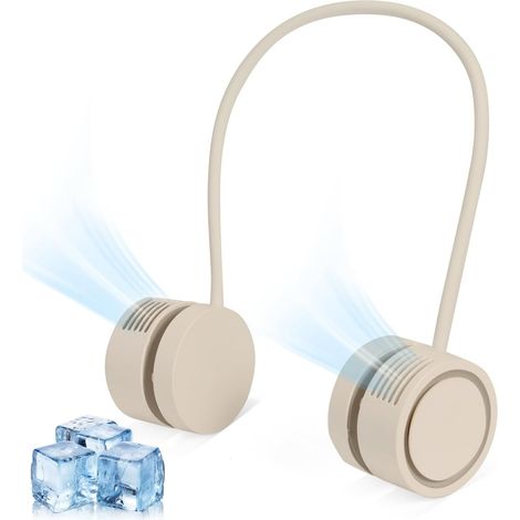 Ventilateur de cou mains libres – Sans pales – Sécurisé (cheveux longs OK) – 3 vitesses – Batterie 2000 mAh – 6,5h d’autonomie – Léger 160 g – Pour travail, transport, extérieur, sport, jardinage (1/4)