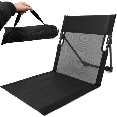 Tapis de plage pliable avec dossier - Chaise de sol portable - Chaise de plage pliable légère - Tapis de soleil pliable - Chaise longue de jardin avec sac pour plage, camping, pique-nique (1/5)