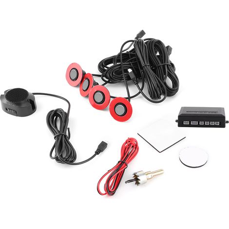 Capteur de recul voiture 16,5mm radar de stationnement intégré avec avertisseur sonore bip, kit d'aide au stationnement argenté (1/5)