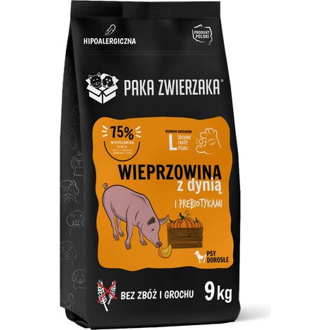 PET PAKA Maiale con zucca L - cibo secco per cani - 9 kg (1/3)